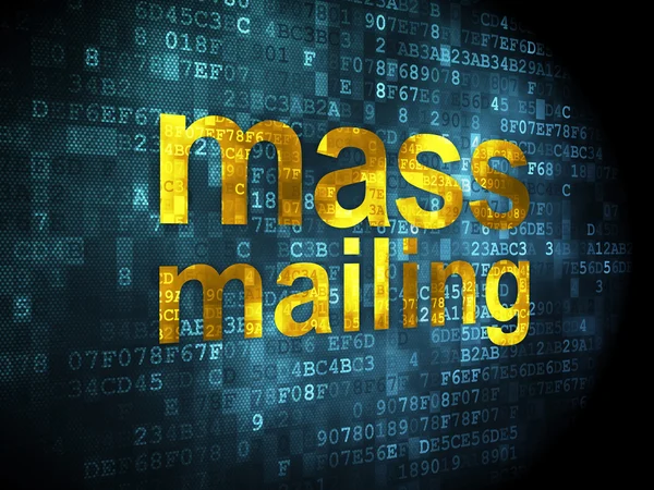 Conceito de marketing: Mailing em massa sobre fundo digital — Fotografia de Stock