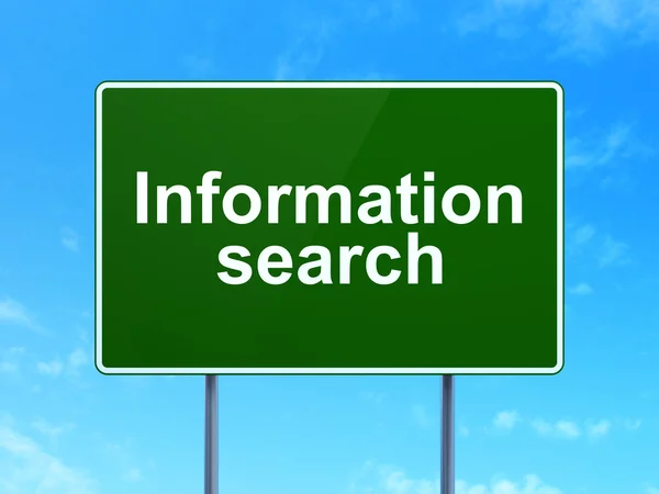 Data concept: Information Search on road sign background — Stock Photo, Image