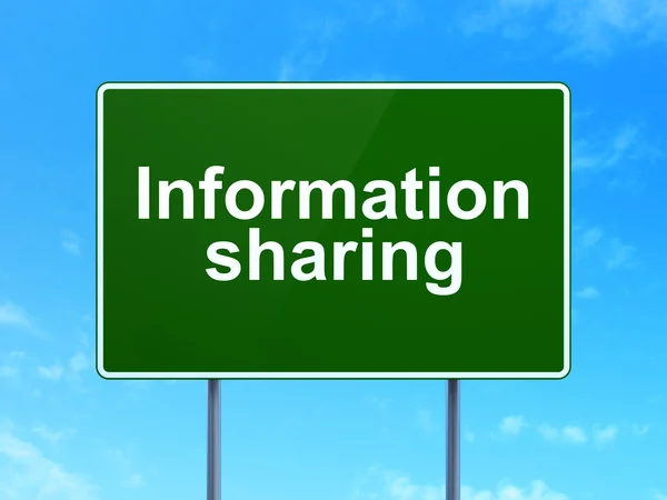 Data concept: Information Sharing on road sign background — Stock Photo, Image