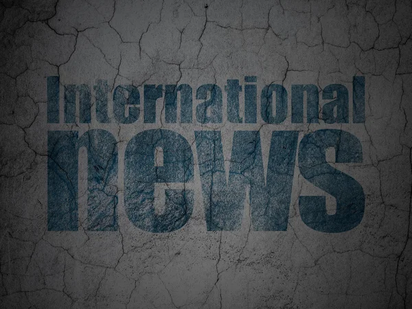 News concept: International News on grunge wall background — Stock Photo, Image