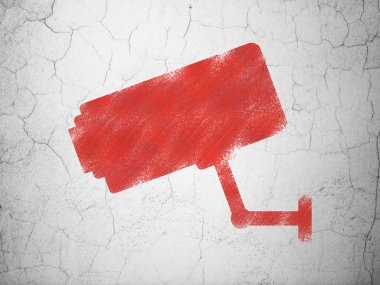 Gizlilik kavramı: cctv kamera duvar zemin üzerine