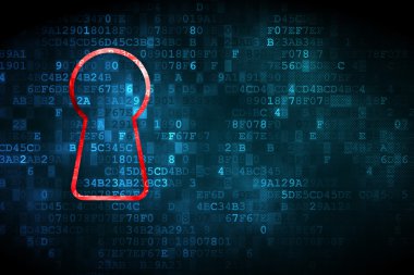 Gizlilik kavramı: dijital arka plan üzerinde anahtar deliği