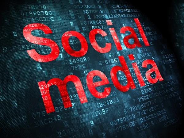 Conceito de rede social: Mídia social em fundo digital — Fotografia de Stock