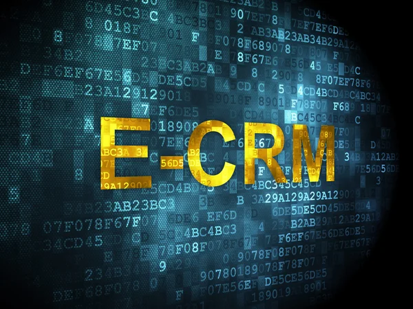 Affärsidé: e-crm på digital bakgrund — Stockfoto