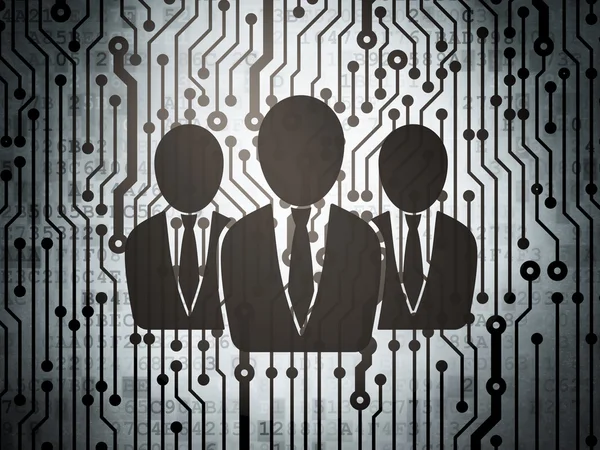 Finance concept: circuit board with Business People — Stock Photo, Image