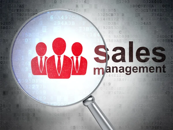 Concetto di marketing: Business People e Sales Management con vetro ottico — Foto Stock