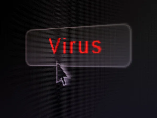Concepto de seguridad: Virus en fondo de botón digital —  Fotos de Stock