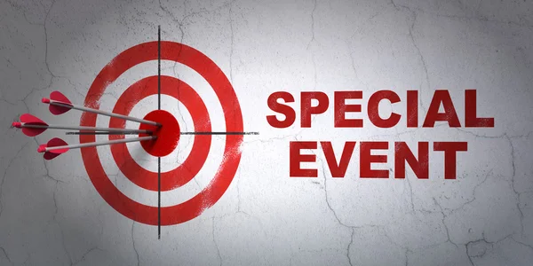 Business concept: target and Special Event on wall background — Stock Photo, Image