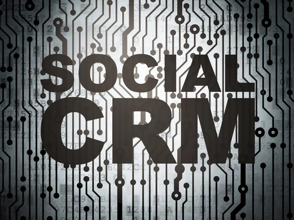 Conceito financeiro: placa de circuito com CRM Social — Fotografia de Stock