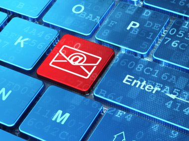 Ekonomi kavramı: bilgisayar klavye arka plan üzerinde e-posta