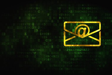 Ekonomi kavramı: dijital arka plan üzerinde e-posta