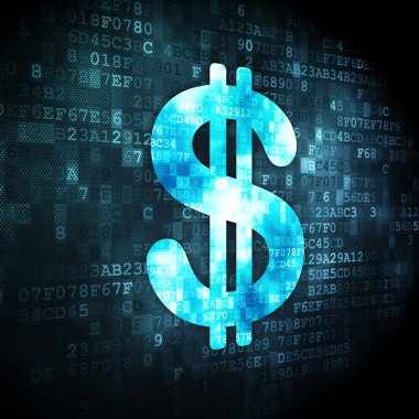 para birimi kavramı: dijital arka planda Doları