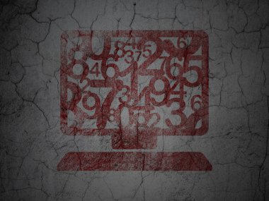 Eğitim kavramı: grunge duvar arka PC'de bilgisayar
