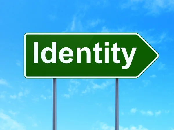 Biztonsági koncepció: identitás úton jel háttér — Stock Fotó