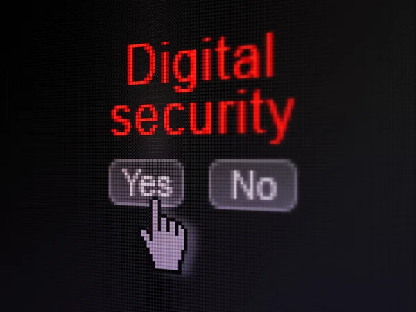 Concepto de protección: Seguridad digital en la pantalla del ordenador digital —  Fotos de Stock