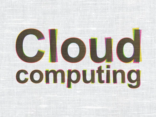 Concetto di cloud computing: Cloud Computing sullo sfondo della texture del tessuto — Foto Stock