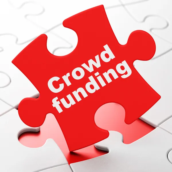 Finance concept: Crowd Funding on puzzle background — Stock Photo, Image