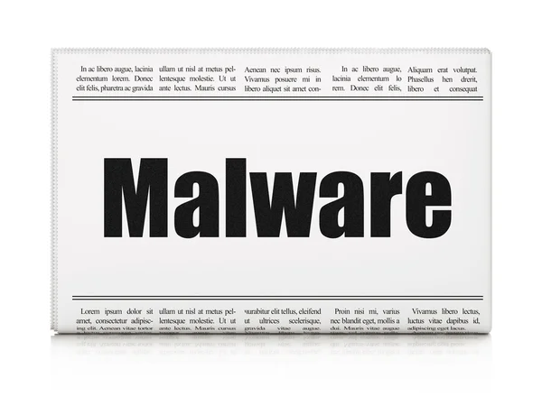 Concetto di sicurezza: titolo del giornale Malware — Foto Stock