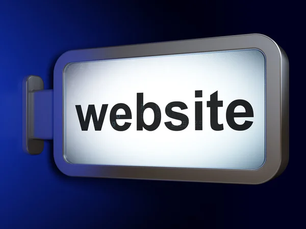 Концепция веб-разработки: Сайт на фоне рекламного щита — стоковое фото