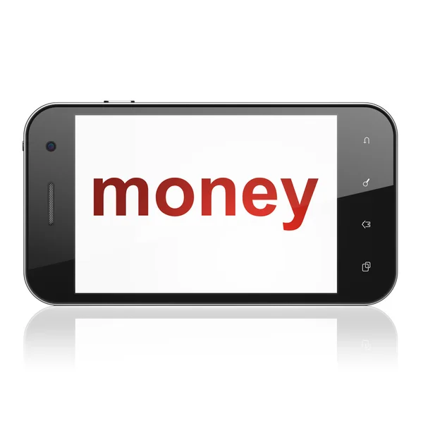 Concepto financiero: Dinero en smartphone — Foto de Stock