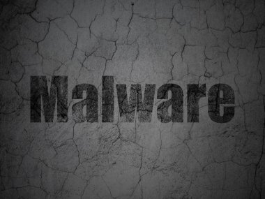 Emniyet konsepti: grunge duvar arka plan üzerinde malware