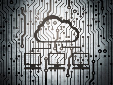 Ağ kavramı bulut: cloud Network devre kartı