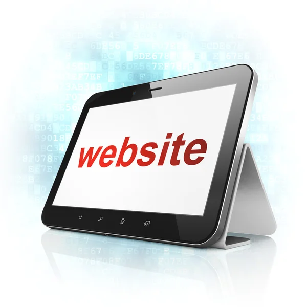 Web ontwikkelingsconcept: website op tablet pc-computer — Stockfoto