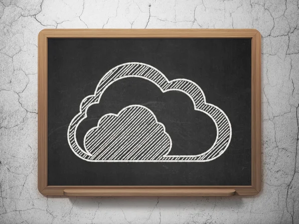 Cloud technology concept: Cloud on chalkboard background — Stock Photo, Image