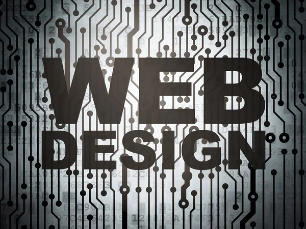 Concept de développement Web : circuit imprimé avec Web Design — Photo