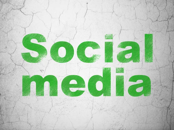 Conceito de rede social: Mídia social no fundo da parede — Fotografia de Stock