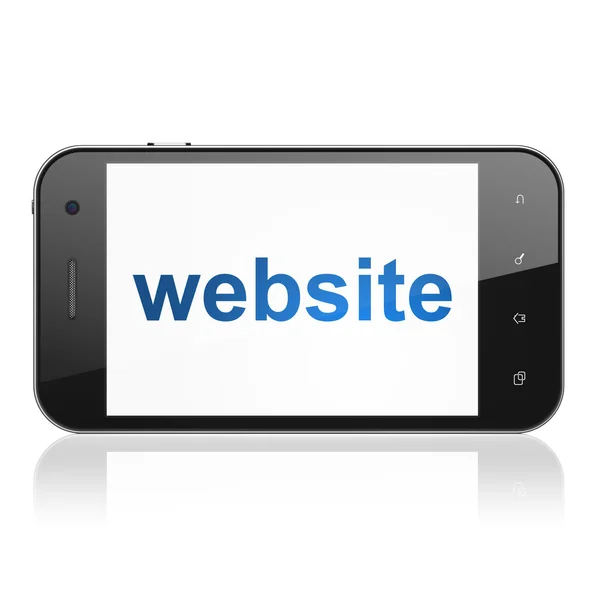 Koncepce designu webu: stránky o smartphone — Stock fotografie