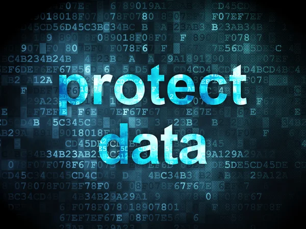 Conceito de segurança: Proteger dados em fundo digital — Fotografia de Stock
