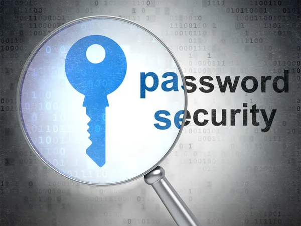 Concetto di sicurezza: chiave e password di sicurezza con vetro ottico — Foto Stock