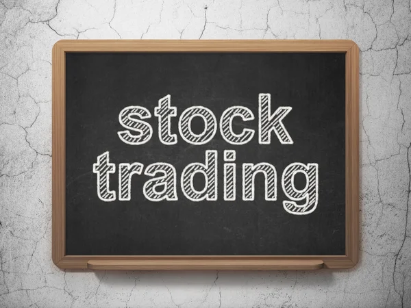 Business concept: Stock Trading on chalkboard background — Stock Photo, Image