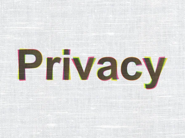 Protection concept: Privacy on fabric texture background — Stock Photo, Image