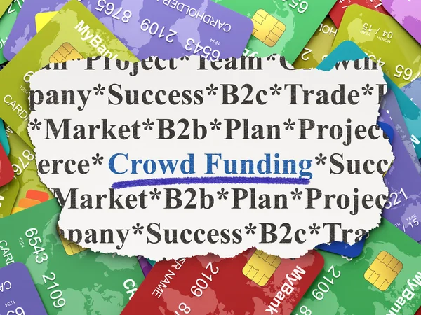 Business concept: Crowd Funding on Credit Card background — Stock Photo, Image