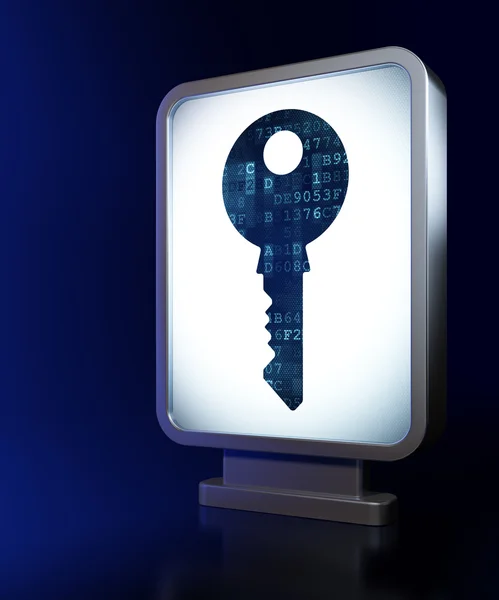 Privacy concept: Key on billboard background — Stock Photo, Image