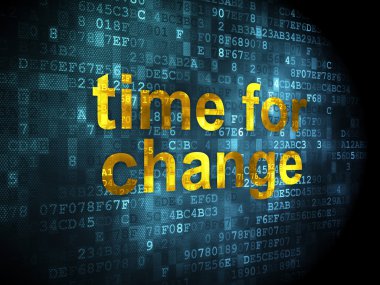 Zaman kavramı: dijital arka plan üzerinde değişiklik zamanı