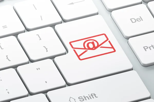 Podnikatelský koncept: e-mail na pozadí klávesnice počítače — Stock fotografie