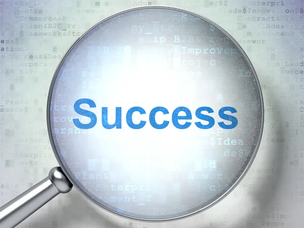 Business concept: successo con il vetro ottico — Foto Stock