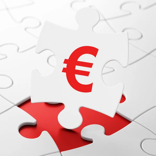 Währungskonzept: Euro vor Rätsel-Hintergrund — Stockfoto