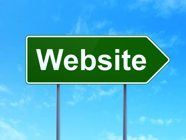 Concetto di sviluppo Web: sito Web sullo sfondo del segnale stradale — Foto Stock