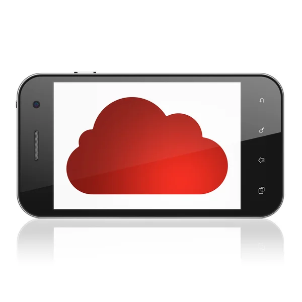 Conceito de computação em nuvem: Nuvem no smartphone — Fotografia de Stock