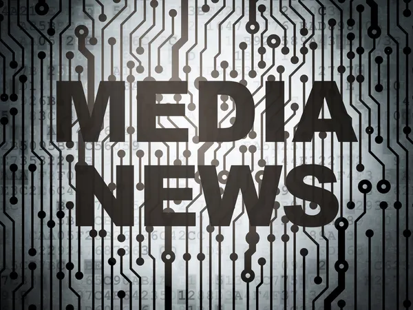 Nyheter koncept: kretskort med media nyheter — Stockfoto
