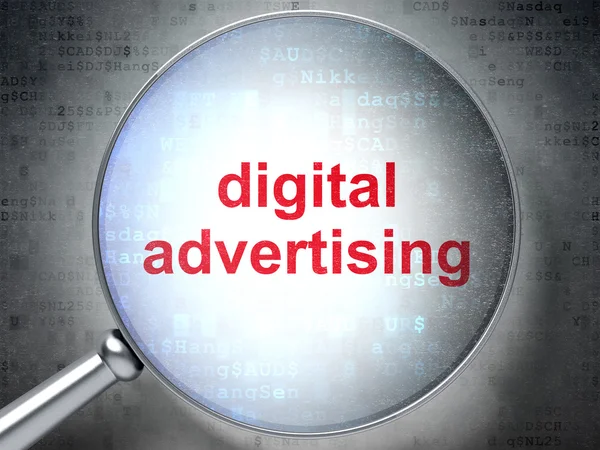 Koncepcja marketingu: cyfrowy reklama ze szkła optycznego — Zdjęcie stockowe