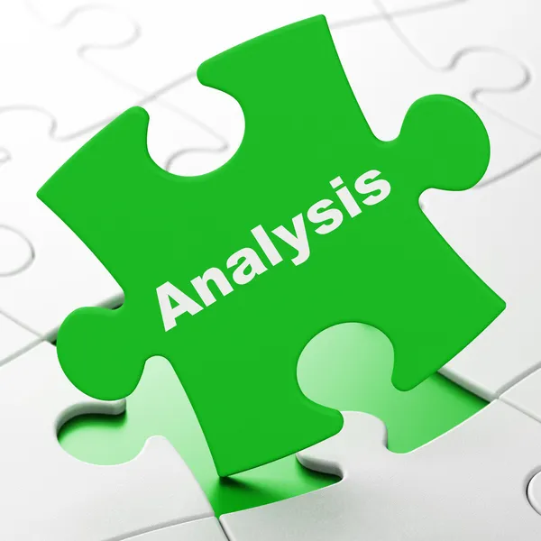 Marketing concept: Analysis on puzzle background — Stock Photo, Image
