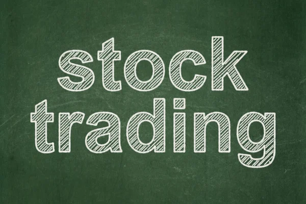 Business concept: Stock Trading on chalkboard background — Stock Photo, Image