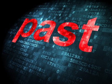 Zaman kavramı: geçmiş dijital arka plan üzerinde