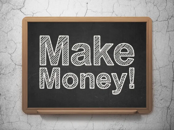 Business concept: Make Money! on chalkboard background — Stock Photo, Image