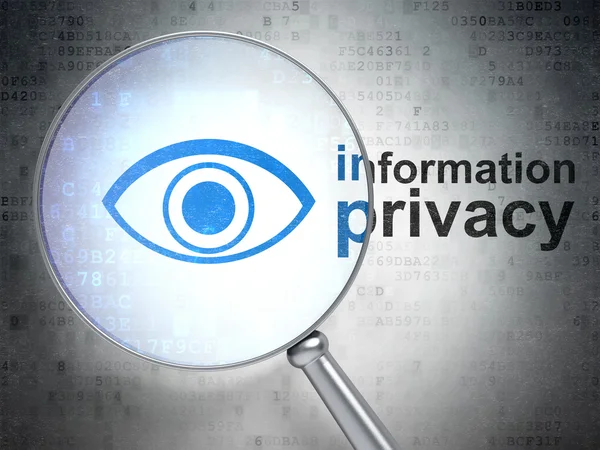 Concepto de privacidad: Ojo e información Privacidad con vidrio óptico — Foto de Stock